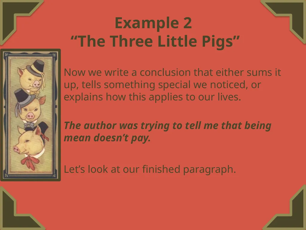 Finding a Theme Featuring “The Three Little Pigs” - slide 14 of 20