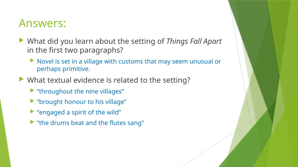 Things Fall Apart Chinua Achebe Get out your - slide 10 of 23