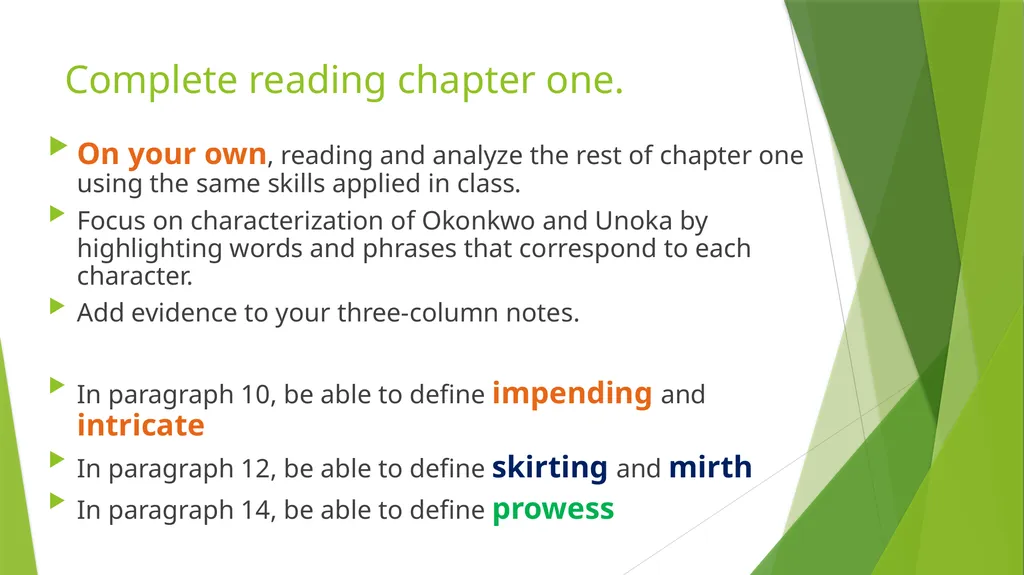 Things Fall Apart Chinua Achebe Get out your - slide 22 of 23