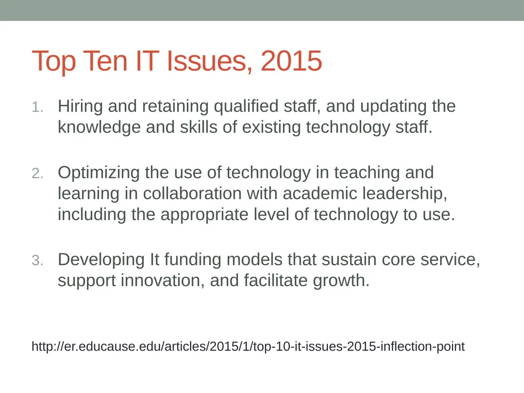 IT Issues & Trends, 2015 Faculty Technology Day - slide 2 of 11