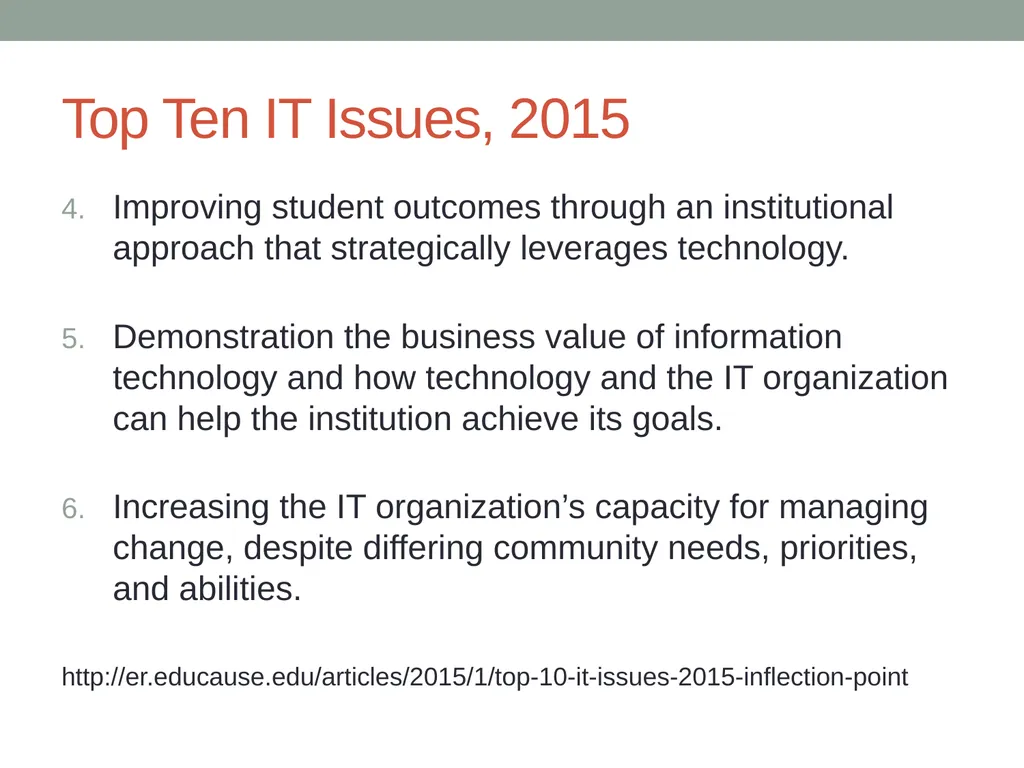 IT Issues & Trends, 2015 Faculty Technology Day - slide 3 of 11