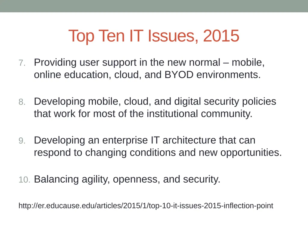 IT Issues & Trends, 2015 Faculty Technology Day - slide 4 of 11