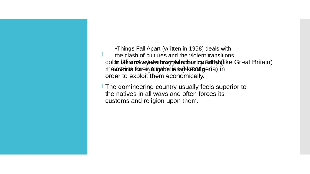 Things Fall Apart by Chinua Achieve MA III SEM - slide 3 of 11