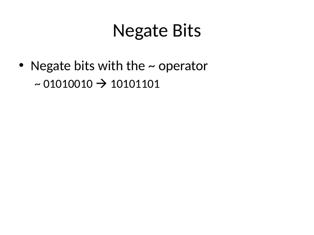 Bit Masking To access or affect only the bits we - slide 7 of 11