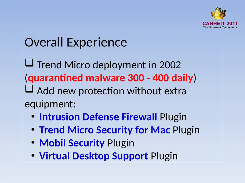 Trend Micro Deployment Kelvin Hwang IT Services - slide 13 of 16