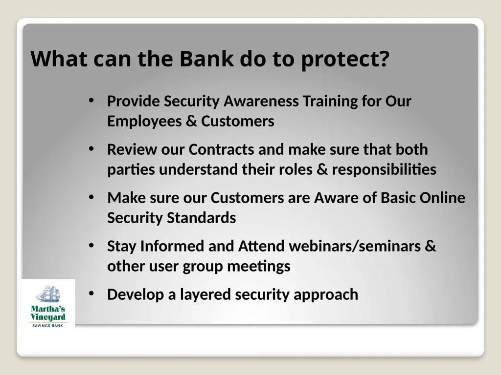 Corporate Account Takeover & Information Security - slide 17 of 20