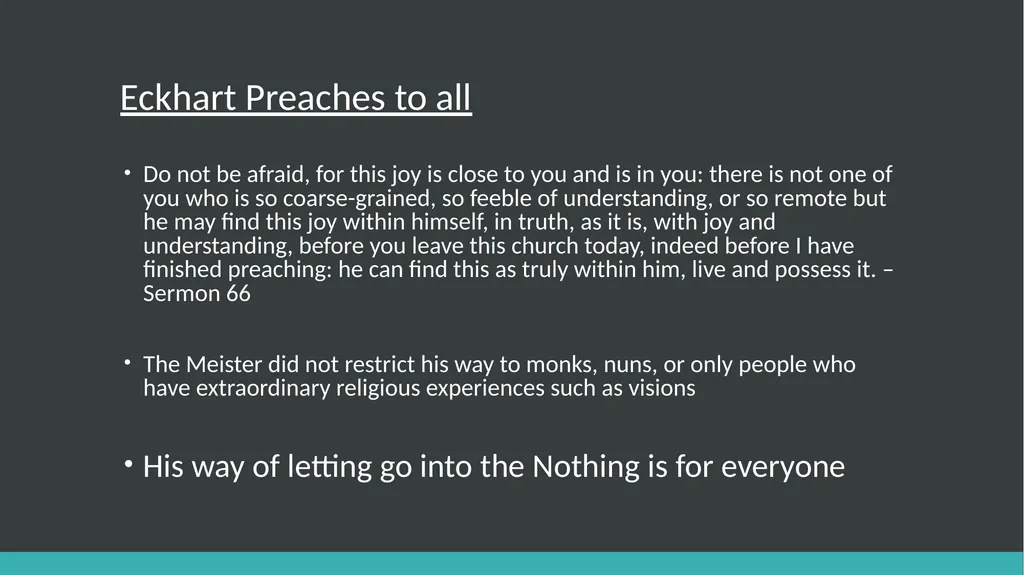 Pure Release meister Eckhart’s Way to Unity with - slide 5 of 16