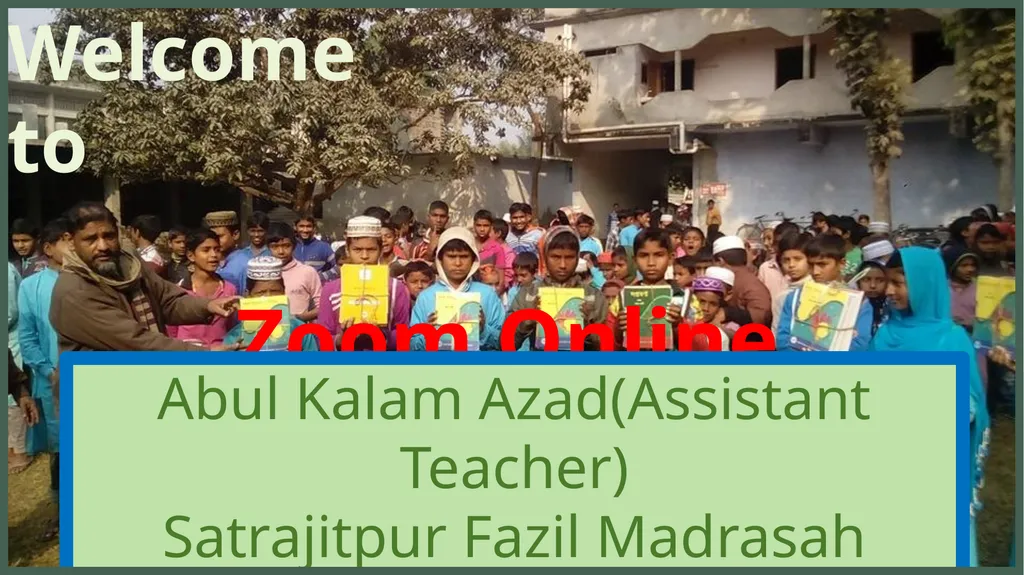 Zoom Online Class Welcome to Abul Kalam - slide 1 of 13