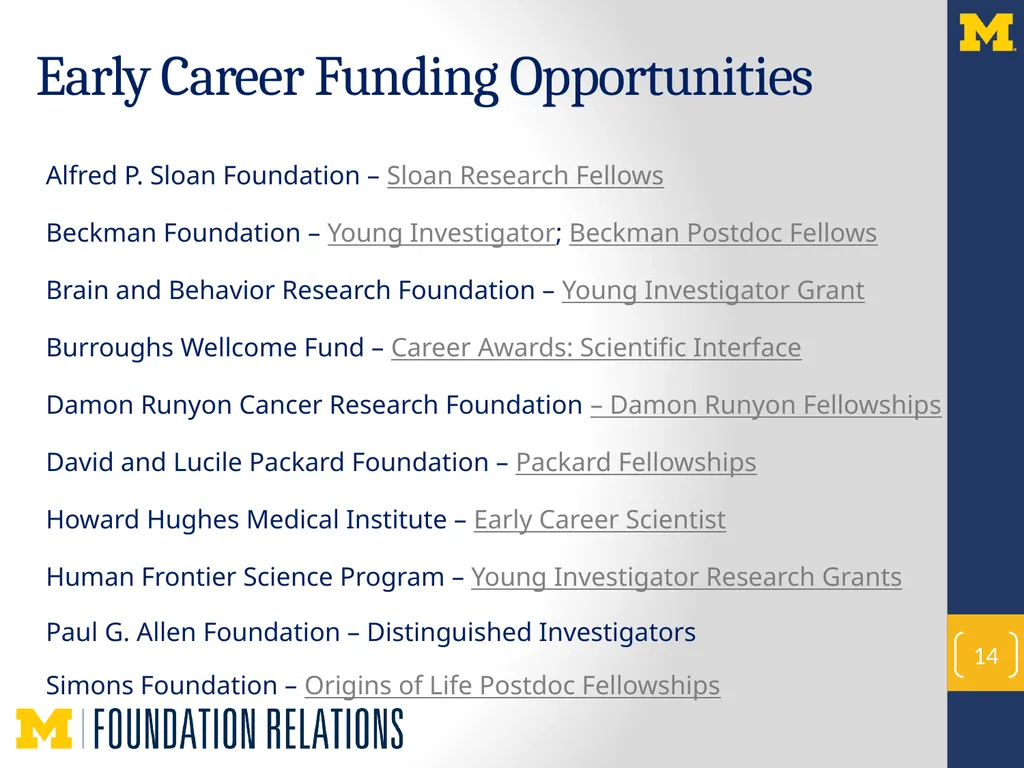 NextProf Science 2016 Foundation Funding to - slide 14 of 18