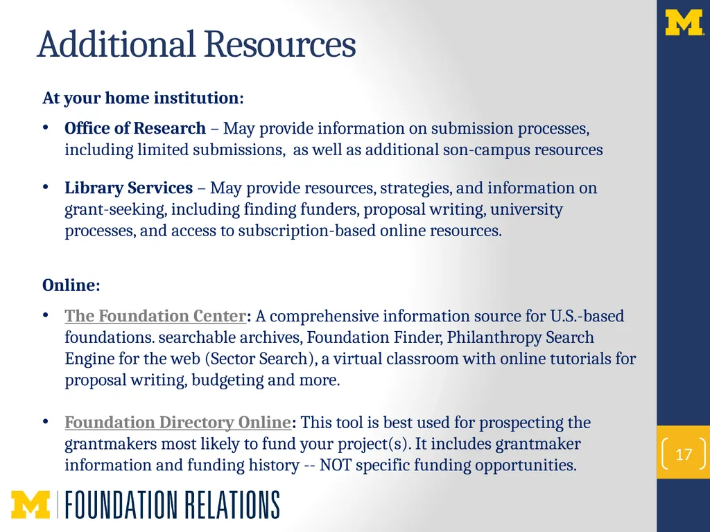 NextProf Science 2016 Foundation Funding to - slide 17 of 18