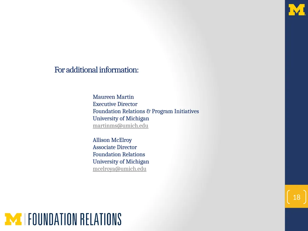 NextProf Science 2016 Foundation Funding to - slide 18 of 18