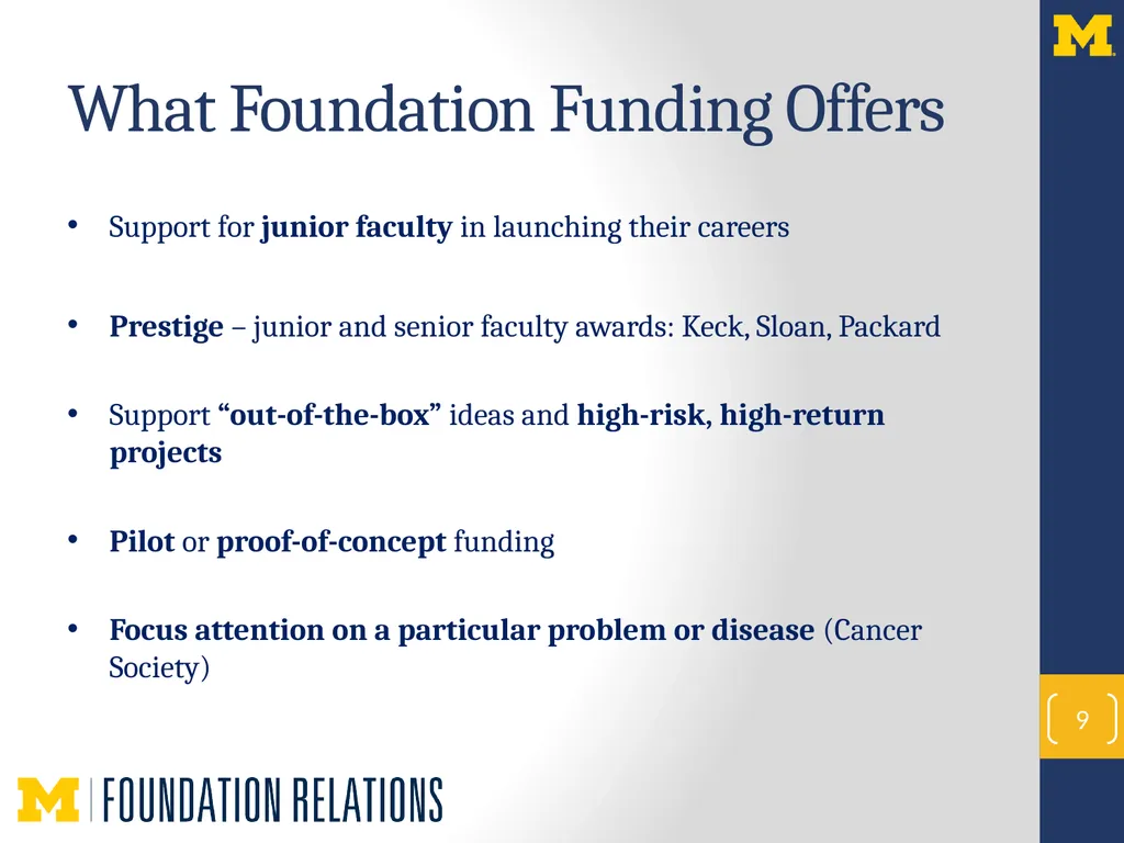 NextProf Science 2016 Foundation Funding to - slide 9 of 18