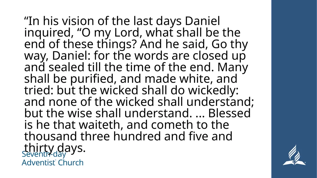 Interpretation of Apocalyptical Prophesy Daniel 12 - slide 28 of 30