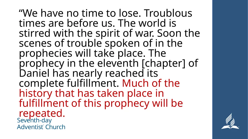 Interpretation of Apocalyptical Prophesy Daniel 12 - slide 25 of 30