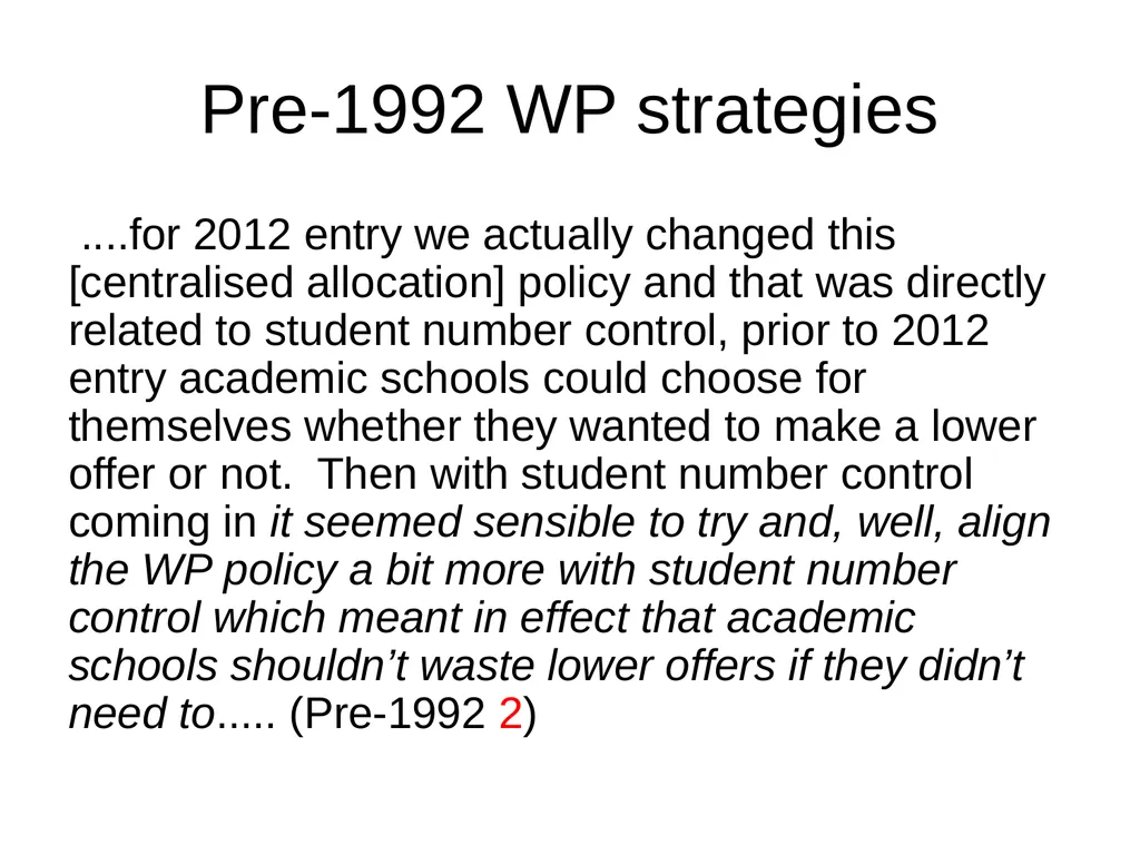 Evaluating the impact of student number controls, - slide 31 of 50