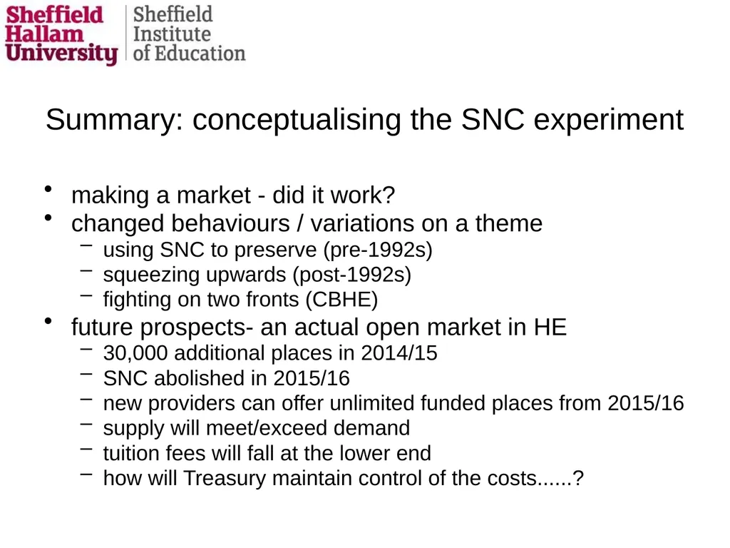 Evaluating the impact of student number controls, - slide 49 of 50