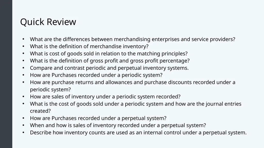 Financial Accounting Module 7: Merchandising - slide 27 of 27