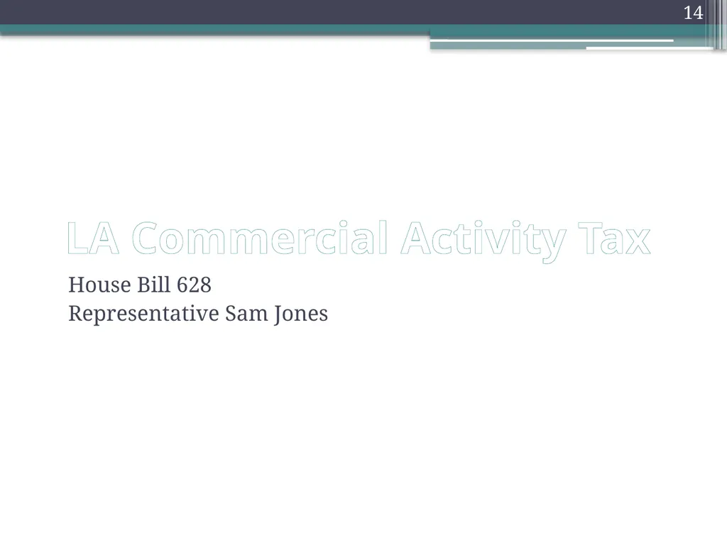 Gross Receipts Taxes Louisiana Tax Institute - slide 14 of 27