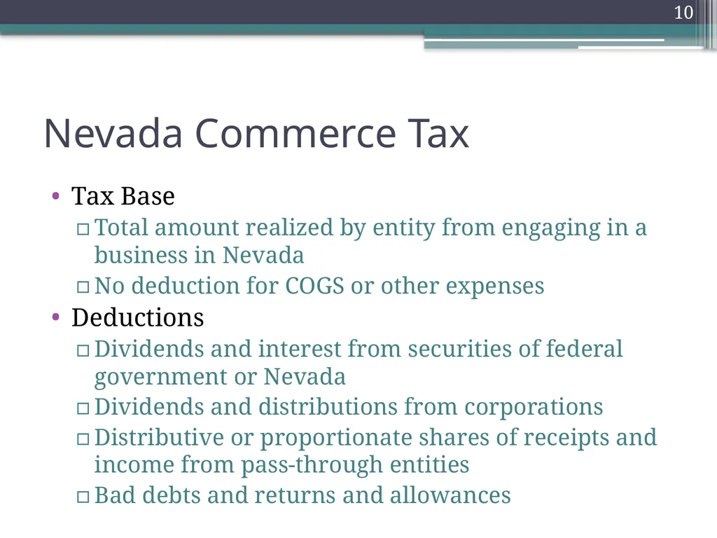 Gross Receipts Taxes Louisiana Tax Institute - slide 10 of 27