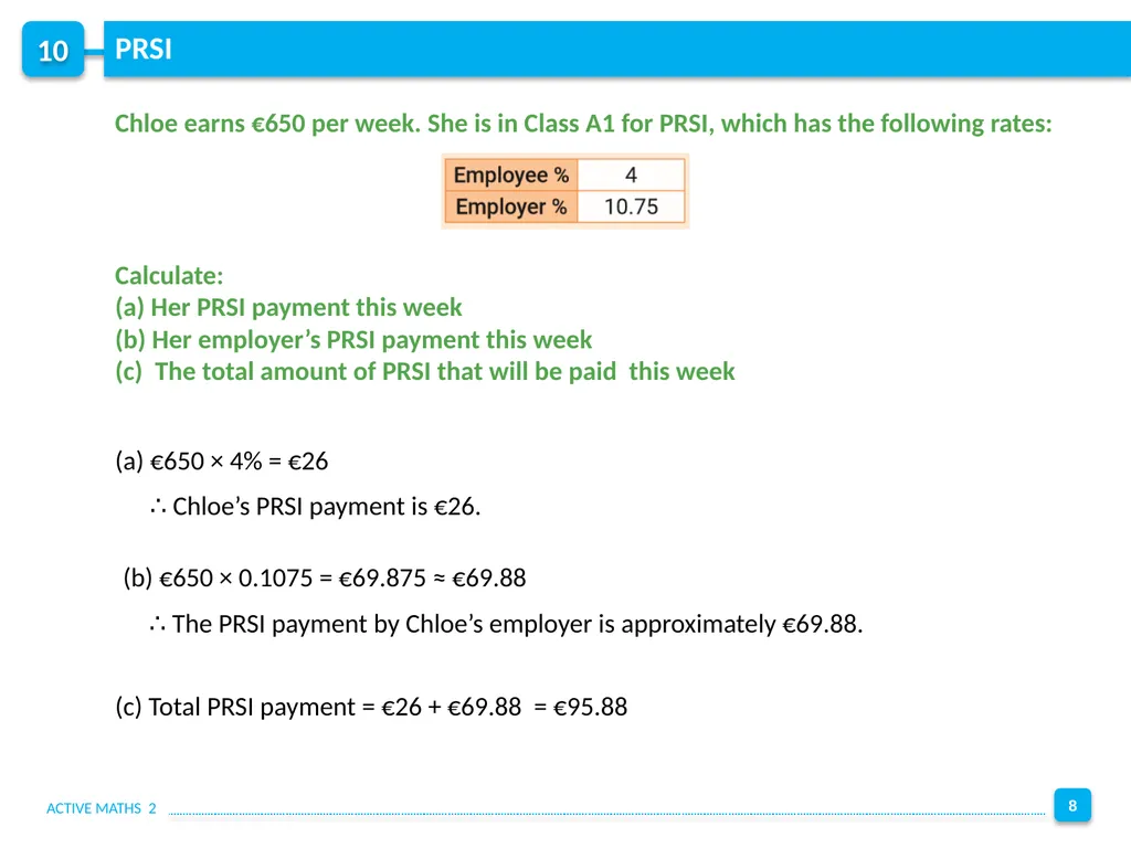 10 Chapter 10: Applied Arithmetic Solve money - slide 8 of 12