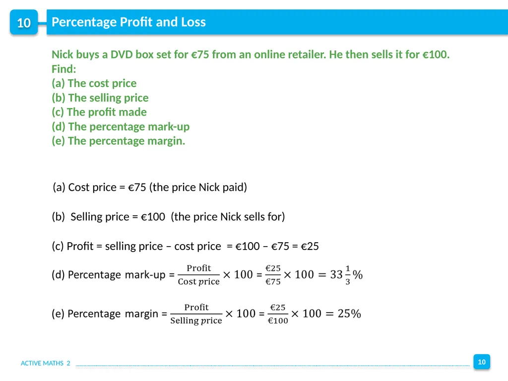 10 Chapter 10: Applied Arithmetic Solve money - slide 10 of 12