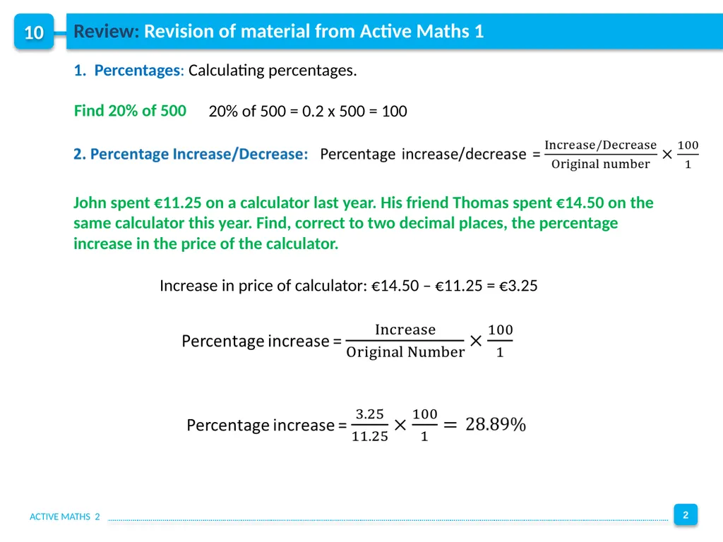 10 Chapter 10: Applied Arithmetic Solve money - slide 2 of 12