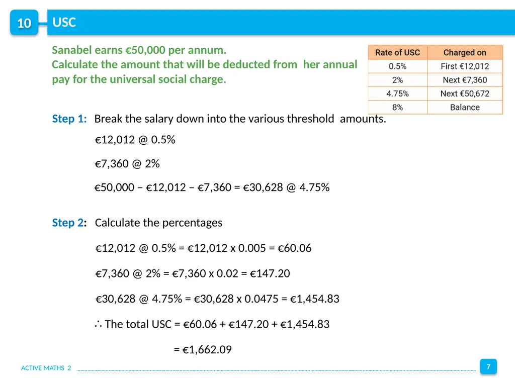 10 Chapter 10: Applied Arithmetic Solve money - slide 7 of 12