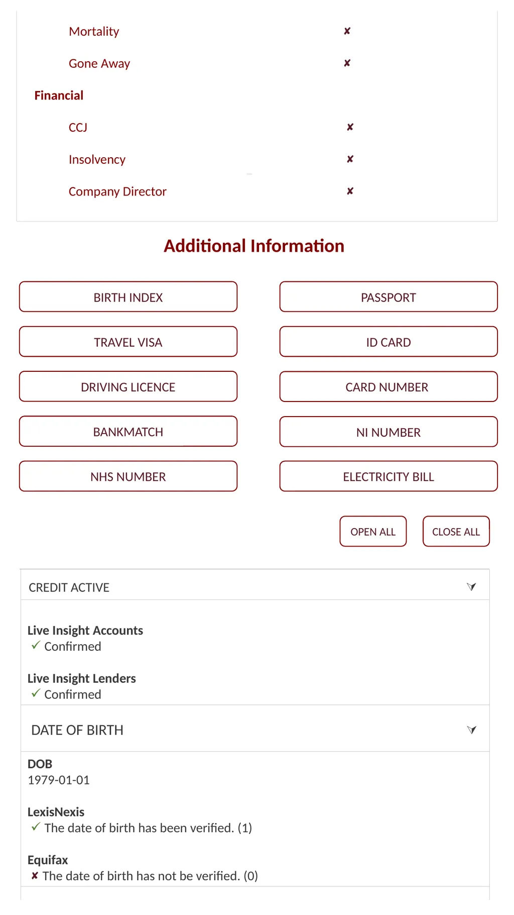 AML checks and ID checks Search complete. Results - slide 2 of 5