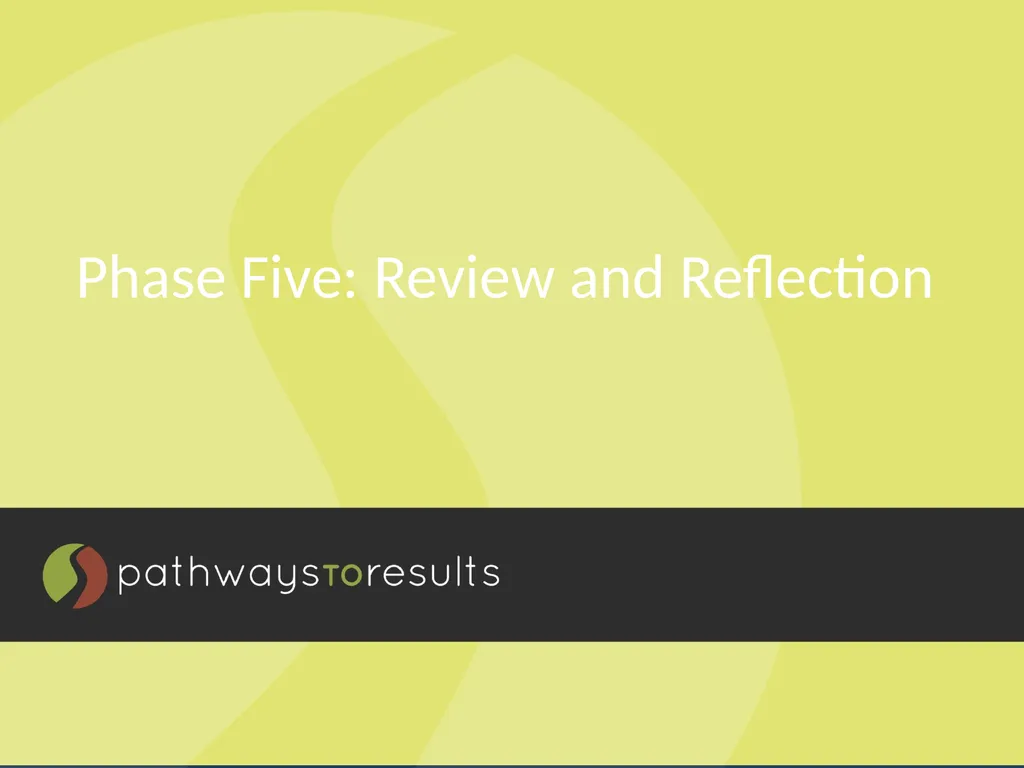 Phase Five: Review and Reflection “During the PTR - slide 1 of 16