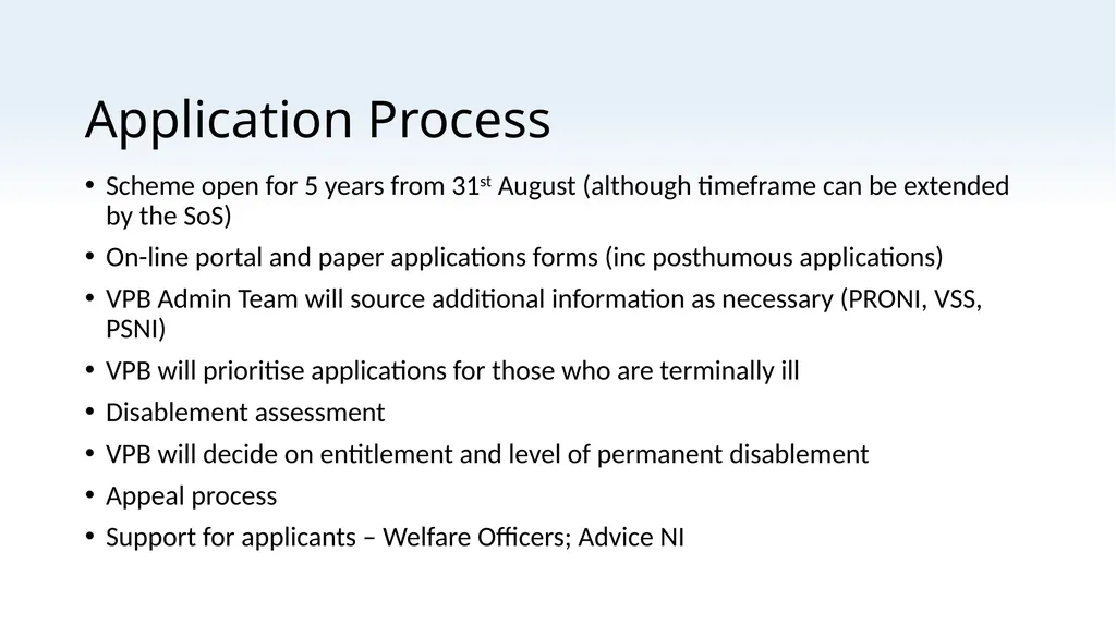 Troubles Permanent Disablement Payment (TPDP) - slide 5 of 12