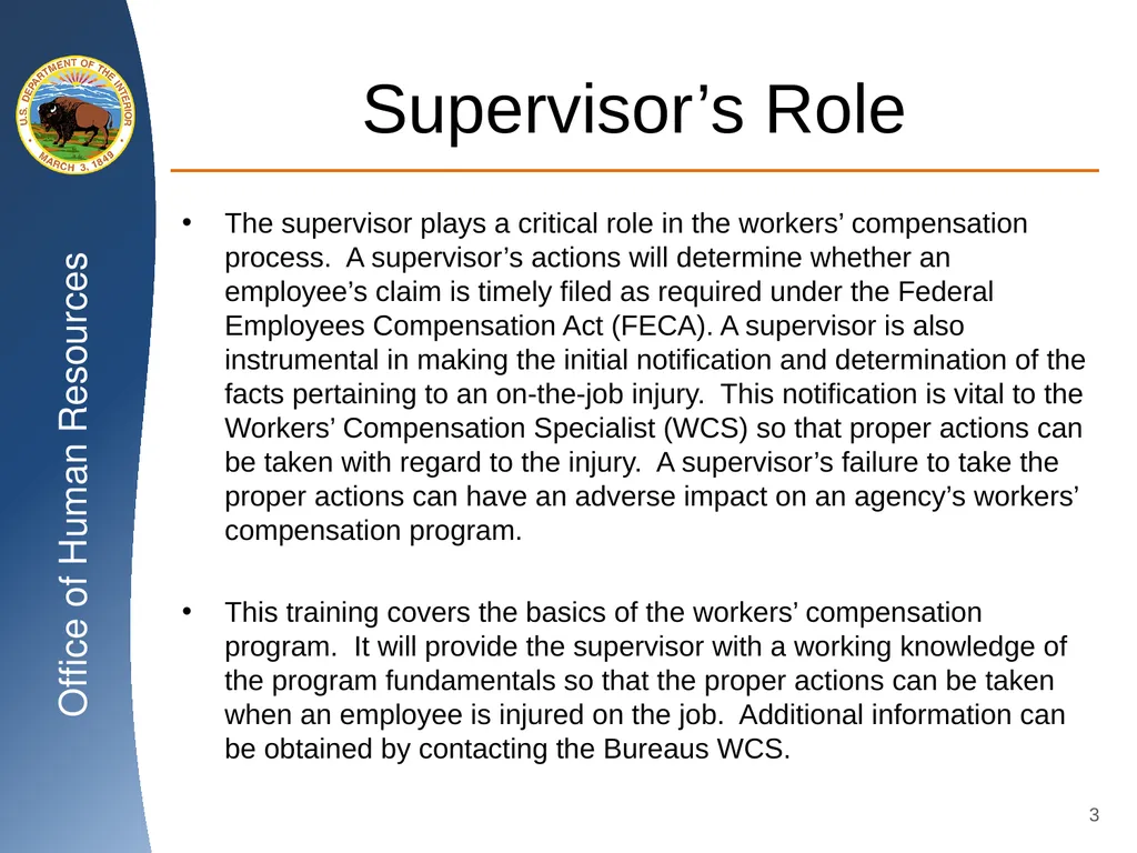 Workers’ Compensation Supervisory Training U.S. - slide 3 of 38