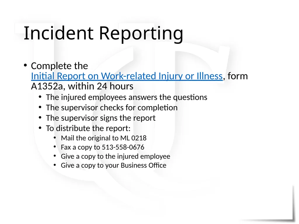 Work-related Injuries and Illnesses Policy - slide 4 of 14