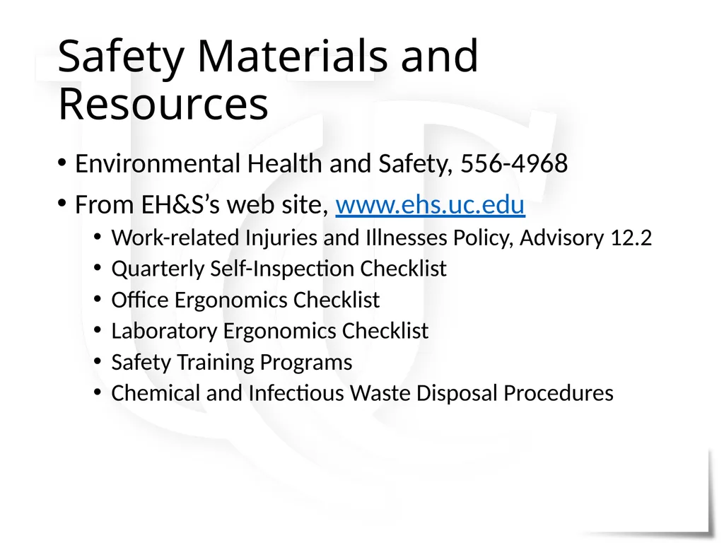 Work-related Injuries and Illnesses Policy - slide 13 of 14