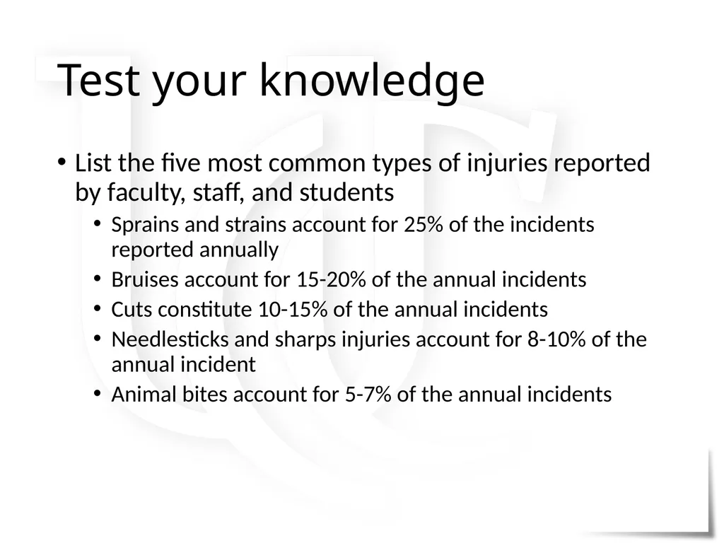 Work-related Injuries and Illnesses Policy - slide 9 of 14