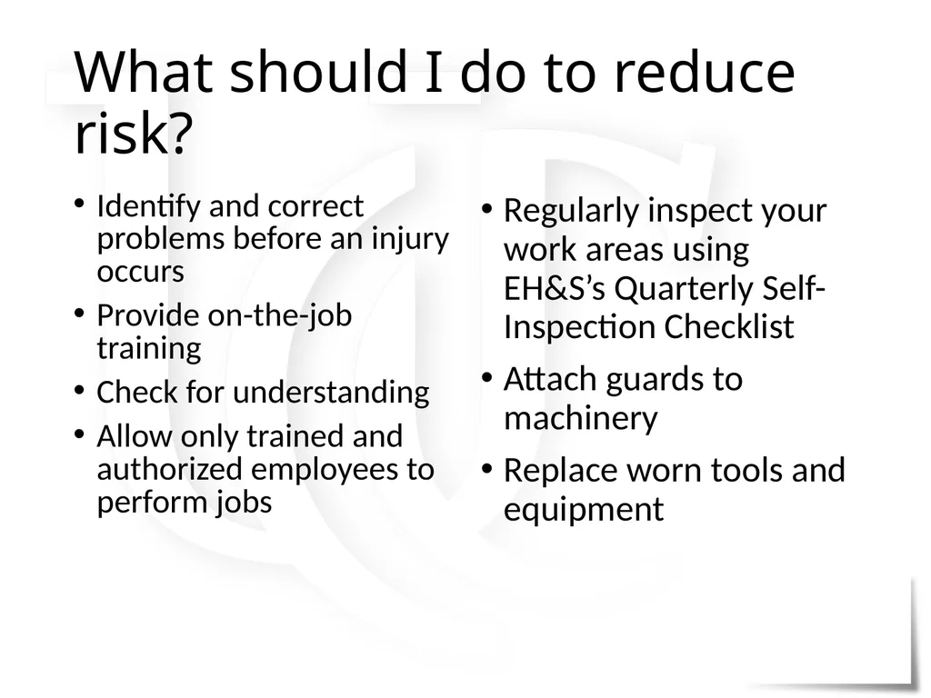 Work-related Injuries and Illnesses Policy - slide 10 of 14