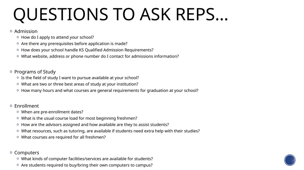 For the class of 2018… Specifics About the College - slide 7 of 24