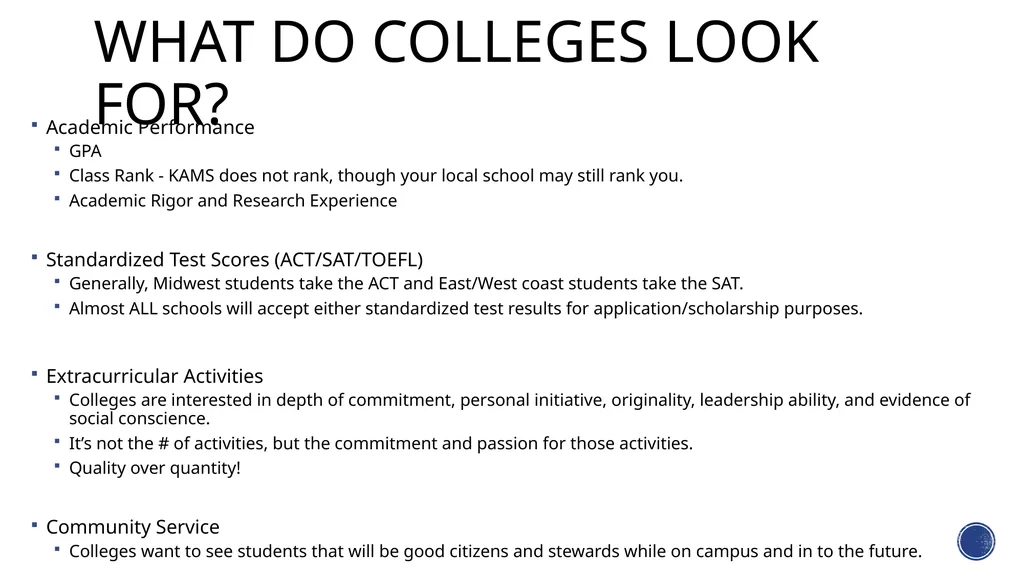 For the class of 2018… Specifics About the College - slide 3 of 24