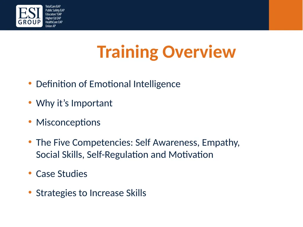 Emotional Intelligence in the Workplace Presenter: - slide 4 of 33