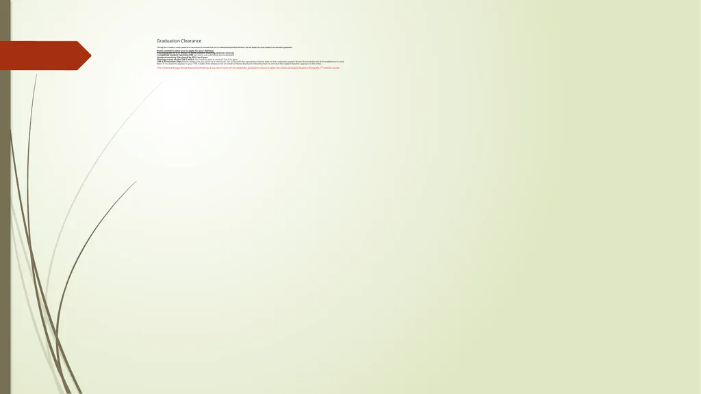 Last steps for graduation clearance and credential - slide 2 of 7