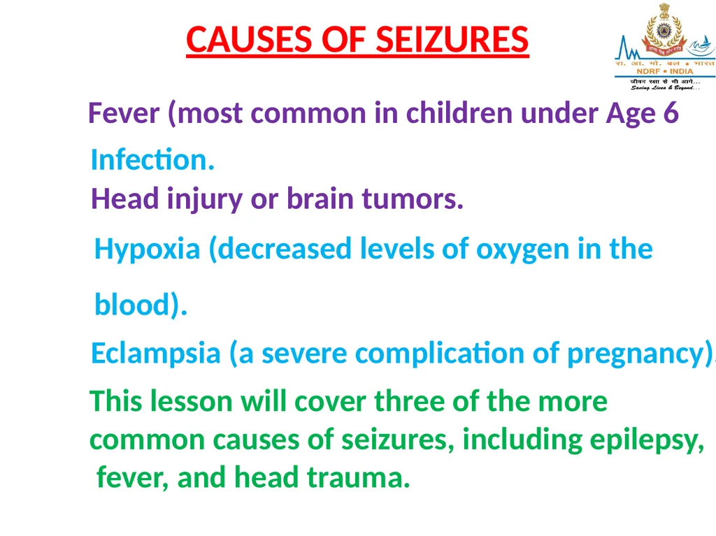 SEIZURES AND UNCONSCIOUSNESS LESSON-25 BY JITENDER - slide 6 of 23