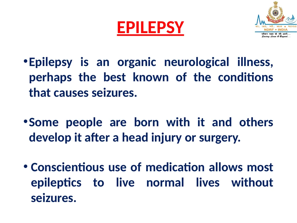 SEIZURES AND UNCONSCIOUSNESS LESSON-25 BY JITENDER - slide 7 of 23