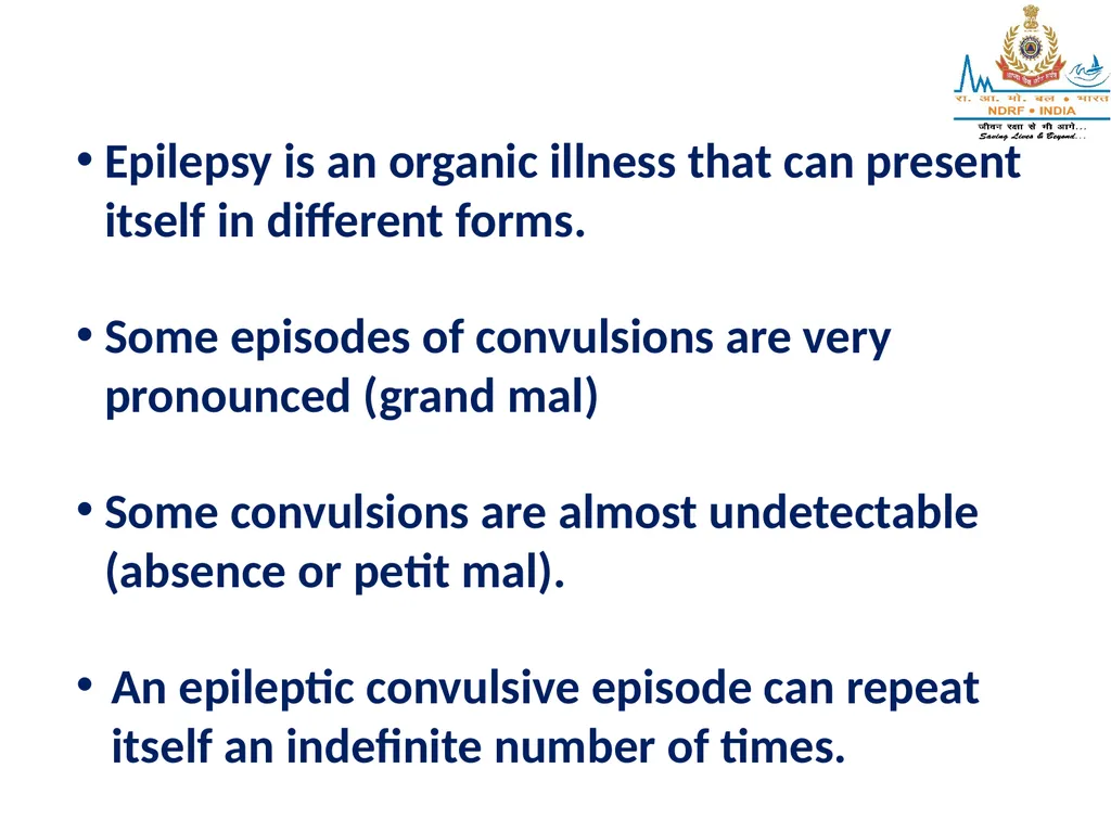 SEIZURES AND UNCONSCIOUSNESS LESSON-25 BY JITENDER - slide 8 of 23