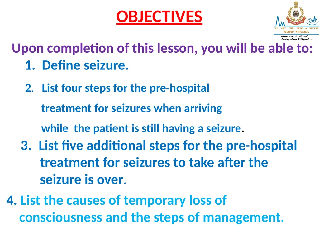 SEIZURES AND UNCONSCIOUSNESS LESSON-25 BY JITENDER - slide 2 of 23