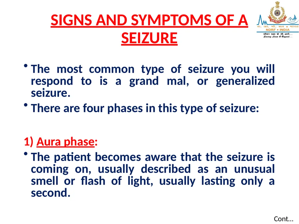 SEIZURES AND UNCONSCIOUSNESS LESSON-25 BY JITENDER - slide 11 of 23