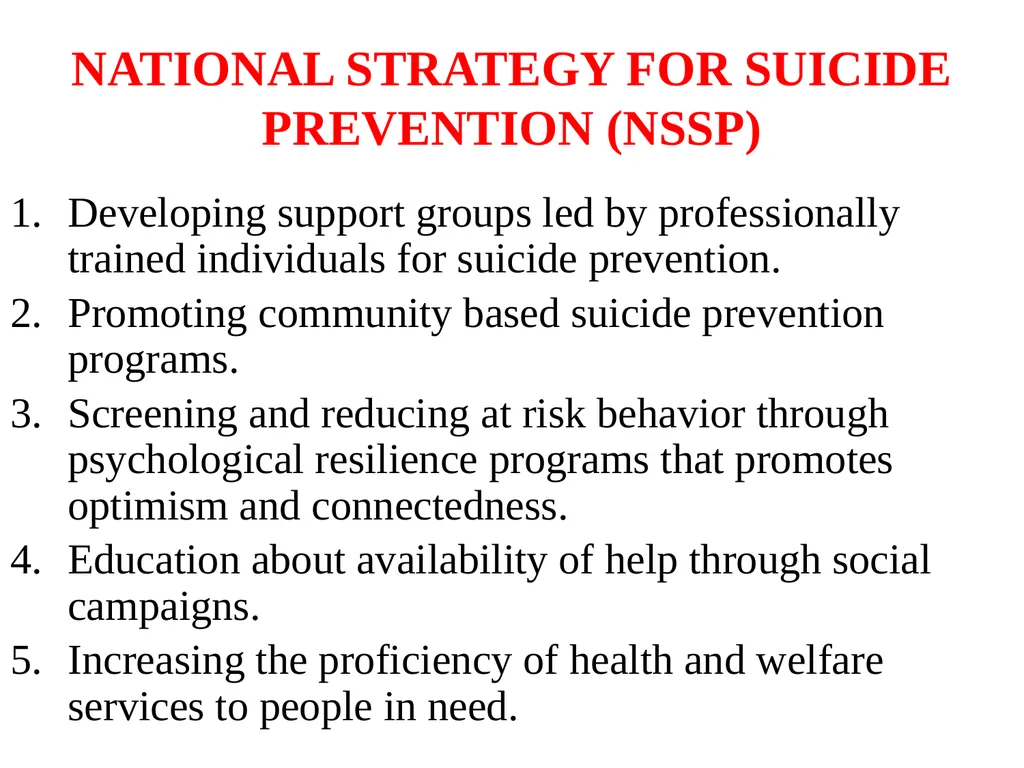 EPIDEMIOLOGY AND PREVENTION OF STRESS AND SUCIDE - slide 46 of 49
