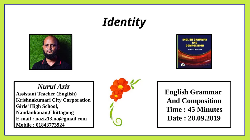 Nurul Aziz Assistant Teacher (English) - slide 2 of 22