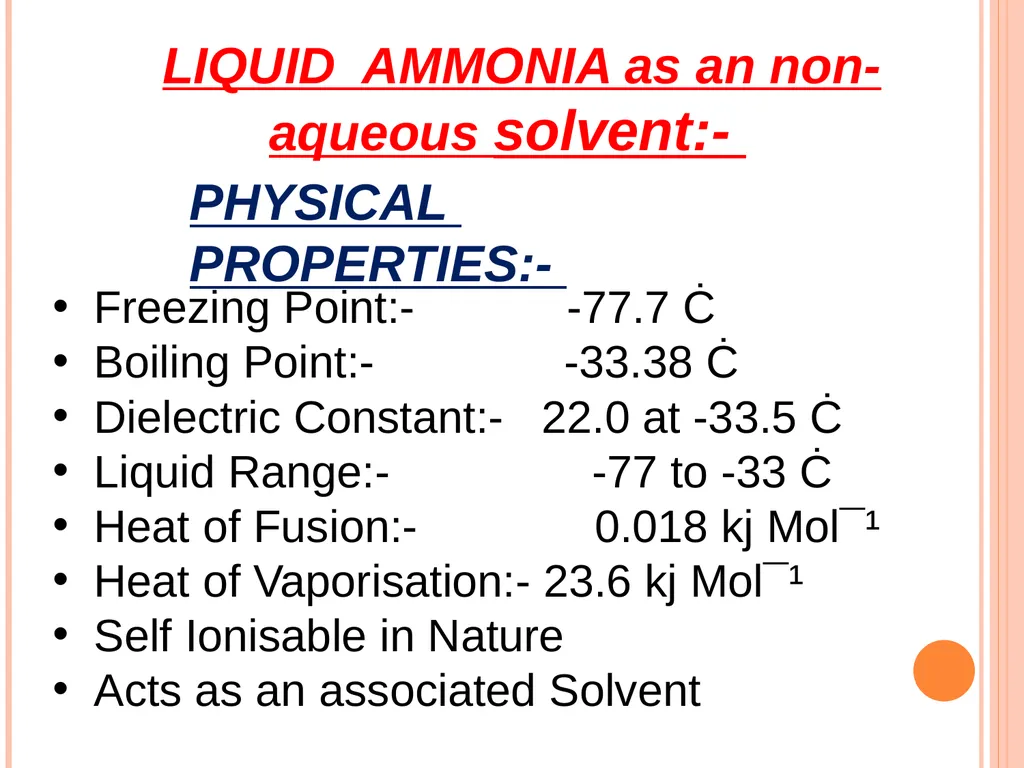 NON AQUEOUS SOLVENTS Dr. PRINCY K.G. ASSOCIATE - slide 10 of 29