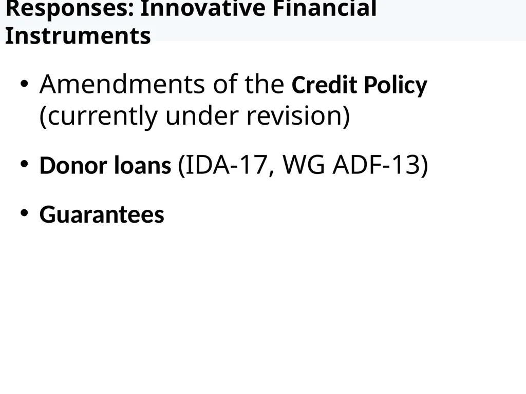 Recent changes in the debt sustainability - slide 13 of 18