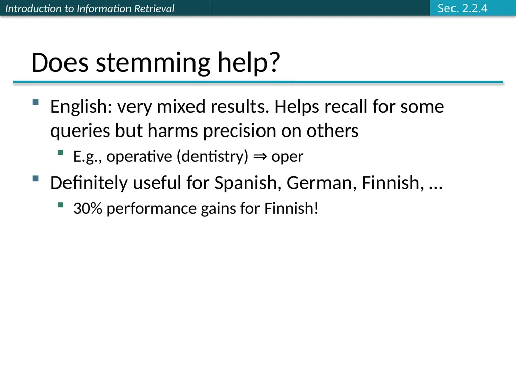 Stemming and Lemmatization Lemmatization Reduce - slide 8 of 9
