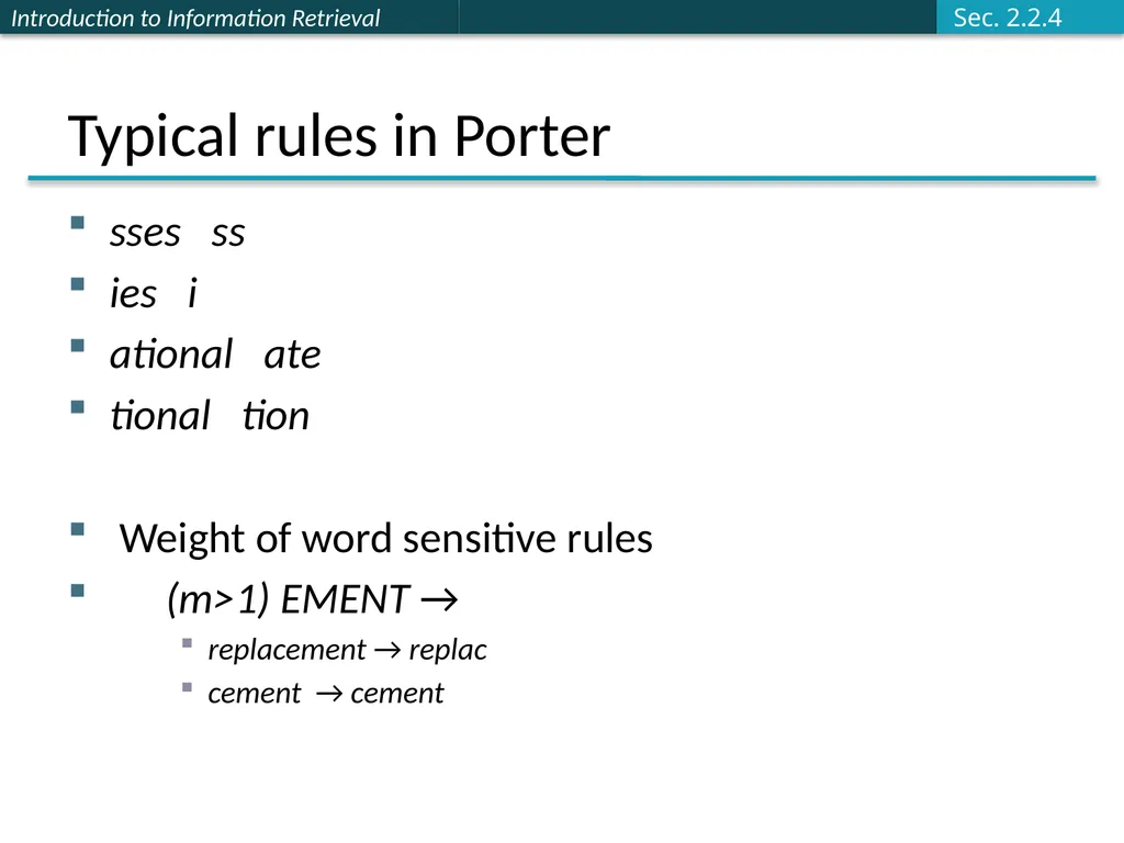 Stemming and Lemmatization Lemmatization Reduce - slide 5 of 9